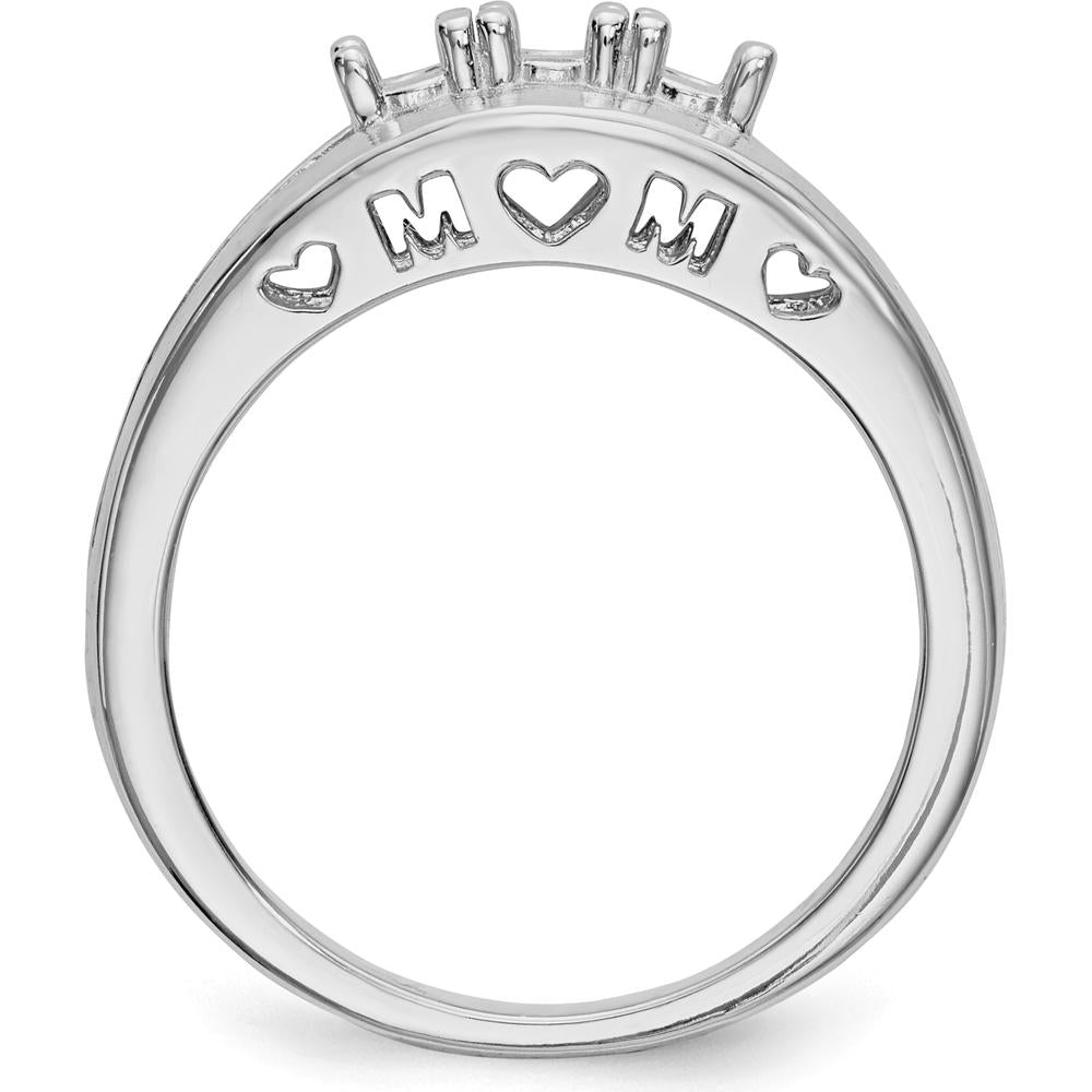 14K White Gold Family Jewelry Ring Mounting with Rhodium Plating by Monteluci Fine Jewelry