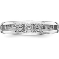 14K White Gold Family Jewelry Ring Mounting with Rhodium Plating by Monteluci Fine Jewelry