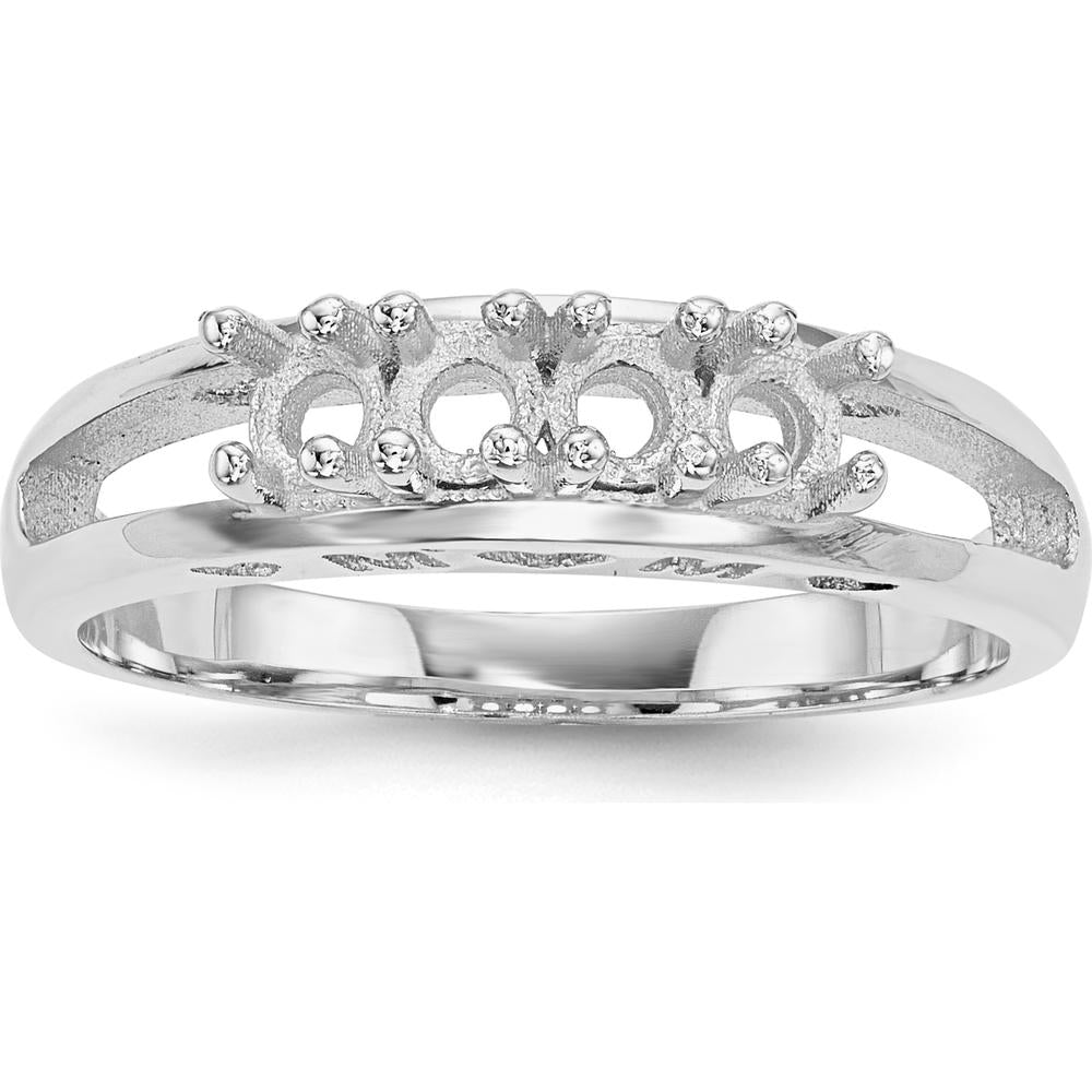 14K White Gold Family Jewelry Ring Mounting with Rhodium Plating by Monteluci Fine Jewelry