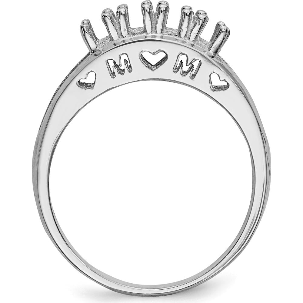 14K White Gold Family Jewelry Ring Mounting with Rhodium Plating by Monteluci Fine Jewelry