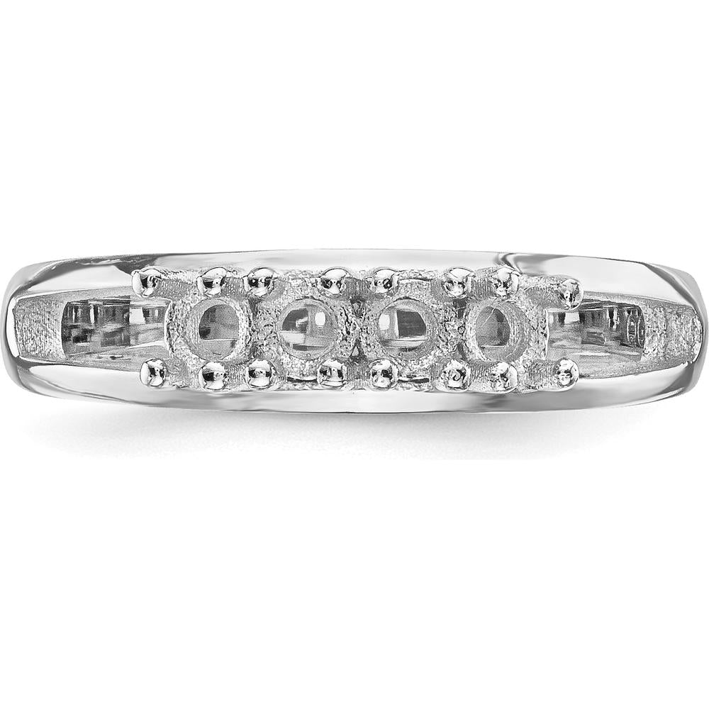 14K White Gold Family Jewelry Ring Mounting with Rhodium Plating by Monteluci Fine Jewelry