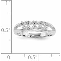 14K White Gold Family Jewelry Ring Mounting with Rhodium Plating by Monteluci Fine Jewelry