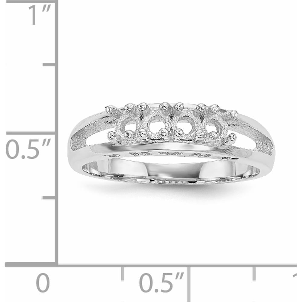 14K White Gold Family Jewelry Ring Mounting with Rhodium Plating by Monteluci Fine Jewelry