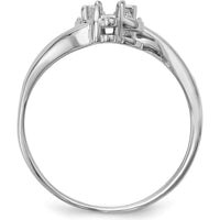 14K White Gold Family Jewelry Ring with Green and Blue Pear-Shaped Gemstones and Diamond Accents by Monteluci Fine Jewelry