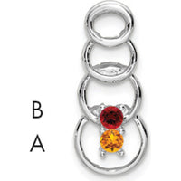 14K White Gold Family Pendant Mounting - 20mm Length, Rhodium-Plated by Oro Pregiato
