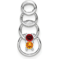 14K White Gold Family Pendant Mounting - 20mm Length, Rhodium-Plated by Oro Pregiato