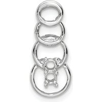 14K White Gold Family Pendant Mounting - 20mm Length, Rhodium-Plated by Oro Pregiato