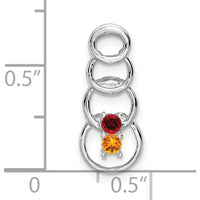 14K White Gold Family Pendant Mounting - 20mm Length, Rhodium-Plated by Oro Pregiato