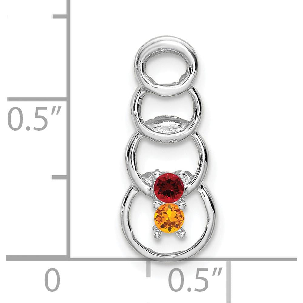 14K White Gold Family Pendant Mounting - 20mm Length, Rhodium-Plated by Oro Pregiato