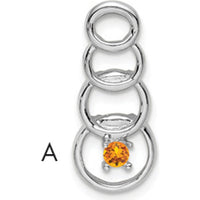 14K White Gold Family Pendant Mounting with Prong Setting for 2.5mm Round Stone by Oro Pregiato