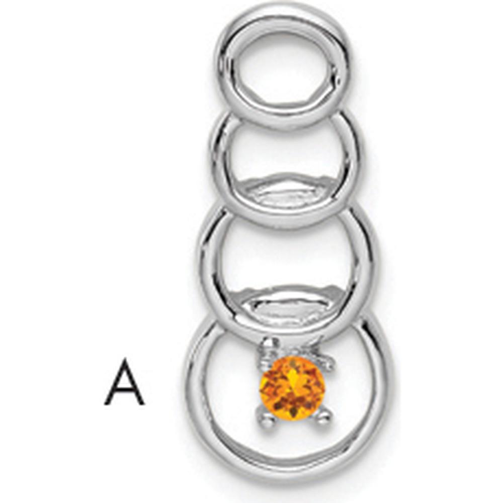 14K White Gold Family Pendant Mounting with Prong Setting for 2.5mm Round Stone by Oro Pregiato