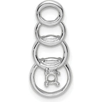 14K White Gold Family Pendant Mounting with Prong Setting for 2.5mm Round Stone by Oro Pregiato