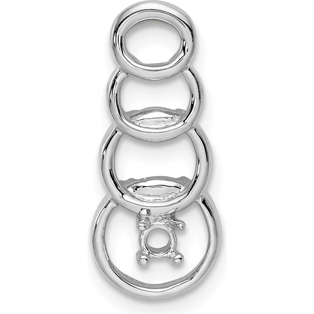14K White Gold Family Pendant Mounting with Prong Setting for 2.5mm Round Stone by Oro Pregiato