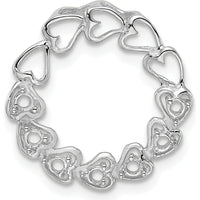 14K White Gold Family Pendant Mounting with Rhodium Plating - Customizable 7-Stone Design by Oro Pregiato