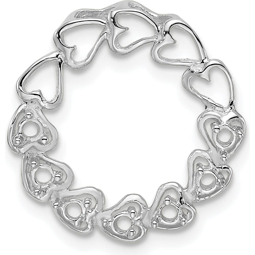 14K White Gold Family Pendant Mounting with Rhodium Plating - Customizable 7-Stone Design by Oro Pregiato