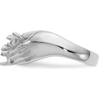 14K White Gold Family Ring Mounting with Tapered Band Design - Rhodium Plated by Oro Pregiato