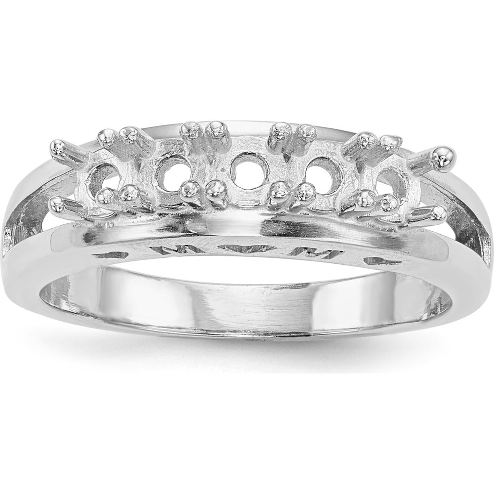 14K White Gold Family Ring with Aquamarine, Ruby, Peridot, Pink Sapphire & Blue Sapphire - 5 Stones Total by Oro Pregiato