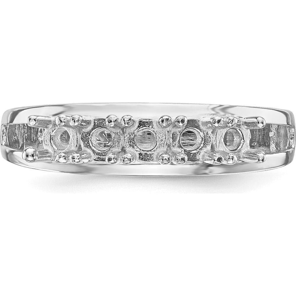 14K White Gold Family Ring with Aquamarine, Ruby, Peridot, Pink Sapphire & Blue Sapphire - 5 Stones Total by Oro Pregiato
