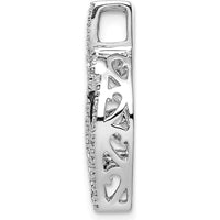 14K White Gold Fancy Curve Diamond Chain Slide Pendant with White and Black Diamonds - 1/3 Carat Total Diamond Weight by Monteluci Fine Jewelry