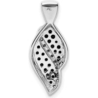 14K White Gold Fancy Curve Diamond Chain Slide Pendant with White and Black Diamonds - 1/3 Carat Total Diamond Weight by Monteluci Fine Jewelry
