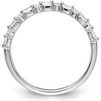 14K White Gold Fancy Diamond Band with Round and Baguette Diamonds - 0.13 Carat Total Diamond Weight by 0