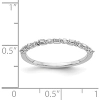 14K White Gold Fancy Diamond Band with Round and Baguette Diamonds - 0.13 Carat Total Diamond Weight by 0
