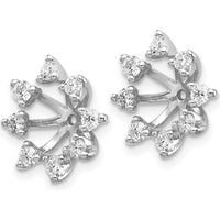 14K White Gold Fancy Diamond Earring Jacket Mountings - 0.04 Carats Total Diamond Weight by Monteluci Fine Jewelry