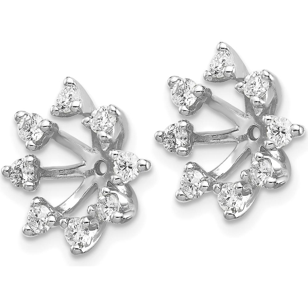 14K White Gold Fancy Diamond Earring Jacket Mountings - 0.04 Carats Total Diamond Weight by Monteluci Fine Jewelry