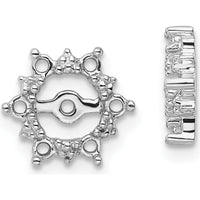 14K White Gold Fancy Diamond Earring Jacket Mountings with Cluster Design - 0.03 Carats Total Diamond Weight by Monteluci Fine Jewelry