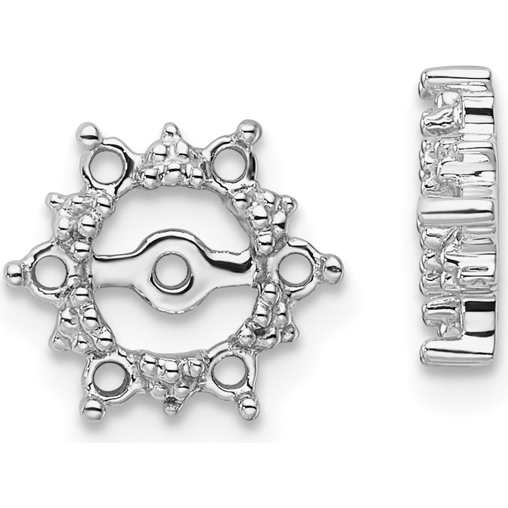 14K White Gold Fancy Diamond Earring Jacket Mountings with Cluster Design - 0.03 Carats Total Diamond Weight by Monteluci Fine Jewelry