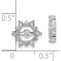 14K White Gold Fancy Diamond Earring Jacket Mountings with Cluster Design - 0.03 Carats Total Diamond Weight by Monteluci Fine Jewelry