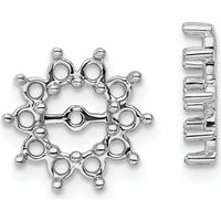 14K White Gold Fancy Diamond Earring Jacket Mountings with Round Stones - 0.05 Carats Total Diamond Weight by Monteluci Fine Jewelry