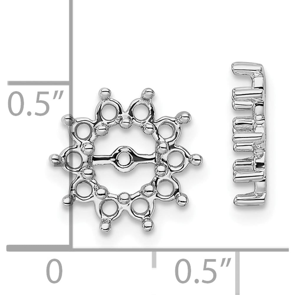 14K White Gold Fancy Diamond Earring Jacket Mountings with Round Stones - 0.05 Carats Total Diamond Weight by Monteluci Fine Jewelry