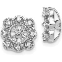 14K White Gold Fancy Diamond Earring Jackets with 16 Round Diamonds - 0.12 Carats Total Diamond Weight by Monteluci Fine Jewelry