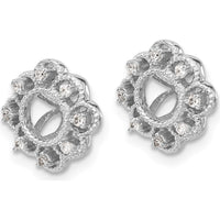 14K White Gold Fancy Diamond Earring Jackets with 16 Round Diamonds - 0.12 Carats Total Diamond Weight by Monteluci Fine Jewelry