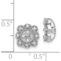 14K White Gold Fancy Diamond Earring Jackets with 16 Round Diamonds - 0.12 Carats Total Diamond Weight by Monteluci Fine Jewelry