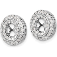 14K White Gold Fancy Diamond Earring Jackets with 44 Round Diamonds - 0.027 Carats Total Diamond Weight by Monteluci Fine Jewelry