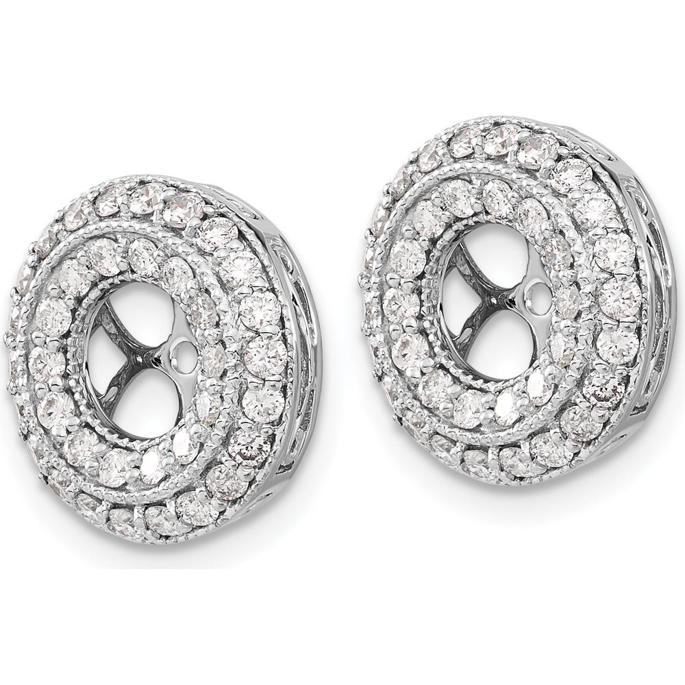 14K White Gold Fancy Diamond Earring Jackets with 44 Round Diamonds - 0.027 Carats Total Diamond Weight by Monteluci Fine Jewelry