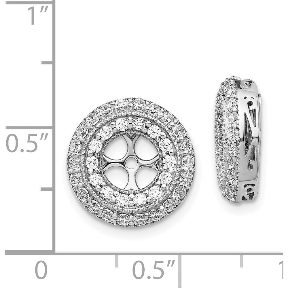 14K White Gold Fancy Diamond Earring Jackets with 44 Round Diamonds - 0.027 Carats Total Diamond Weight by Monteluci Fine Jewelry