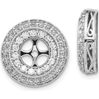 14K White Gold Fancy Diamond Earring Jackets with 76 Round Diamonds - 0.02 Carats Total Diamond Weight by Monteluci Fine Jewelry