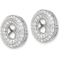 14K White Gold Fancy Diamond Earring Jackets with 76 Round Diamonds - 0.02 Carats Total Diamond Weight by Monteluci Fine Jewelry