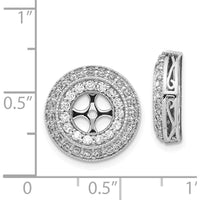 14K White Gold Fancy Diamond Earring Jackets with 76 Round Diamonds - 0.02 Carats Total Diamond Weight by Monteluci Fine Jewelry