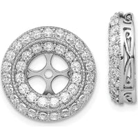 14K White Gold Fancy Diamond Earring Jackets with 76 Round Diamonds - 1.90 Carats Total Diamond Weight by Monteluci Fine Jewelry