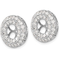 14K White Gold Fancy Diamond Earring Jackets with 76 Round Diamonds - 1.90 Carats Total Diamond Weight by Monteluci Fine Jewelry