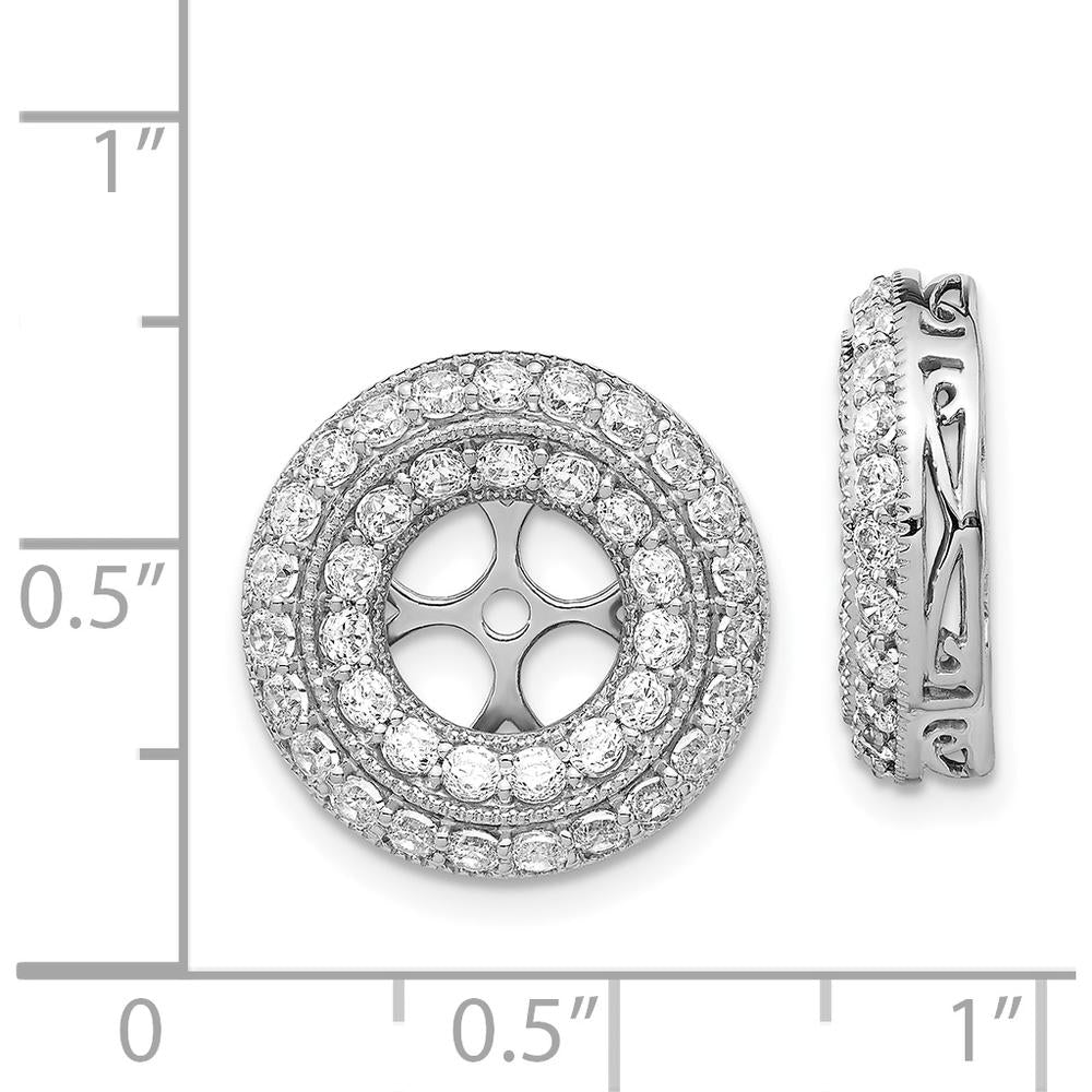 14K White Gold Fancy Diamond Earring Jackets with 76 Round Diamonds - 1.90 Carats Total Diamond Weight by Monteluci Fine Jewelry