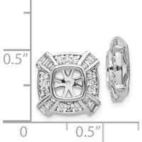 14K White Gold Fancy Diamond Earring Jackets with Baguette and Round Natural Diamonds - 0.081 Carats Total Diamond Weight by Monteluci Fine Jewelry