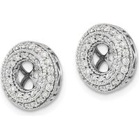 14K White Gold Fancy Diamond Earring Jackets with Cluster of 72 Round Diamonds - 0.42 Carats Total Diamond Weight by Monteluci Fine Jewelry