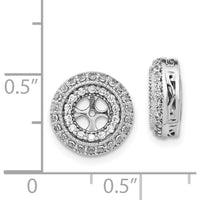 14K White Gold Fancy Diamond Earring Jackets with Cluster of 72 Round Diamonds - 0.42 Carats Total Diamond Weight by Monteluci Fine Jewelry
