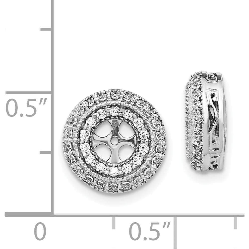 14K White Gold Fancy Diamond Earring Jackets with Cluster of 72 Round Diamonds - 0.42 Carats Total Diamond Weight by Monteluci Fine Jewelry