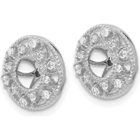14K White Gold Fancy Diamond Earring Jackets with Cluster Round Diamonds - 0.02 Carats Total Diamond Weight by Monteluci Fine Jewelry
